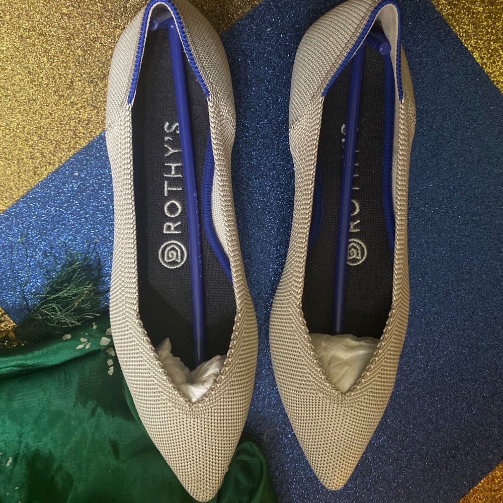 ROTHY'S GREY BLUE HALO RETIRED POINTED Flats LUX - Picture 3 of 13